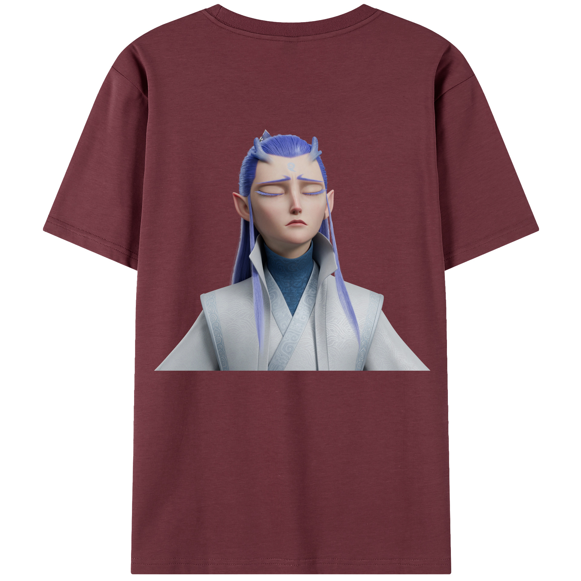 （画像用） Ne Zha 2 ナタ 魔童の大暴れ 綿100％半袖Tシャツ（背面プリント）